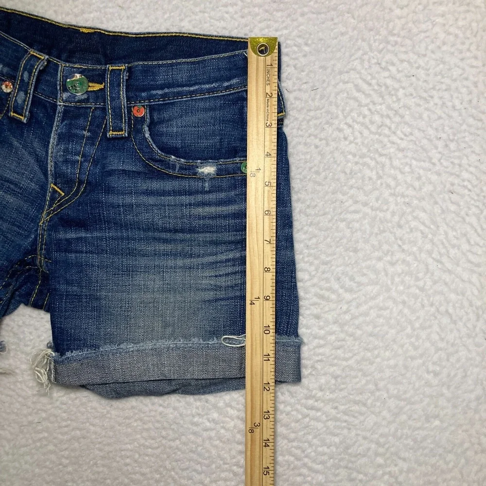 Vtg True Religion USA Made Jayde Shorts Womens Sz 24 (Fit 28) Embroider Y2K RARE